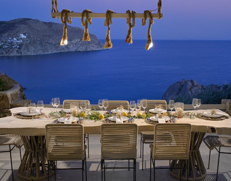 Villa-Allure-Mykonos-by-Olive-Villa-Rentals-exterior-dining-area-night