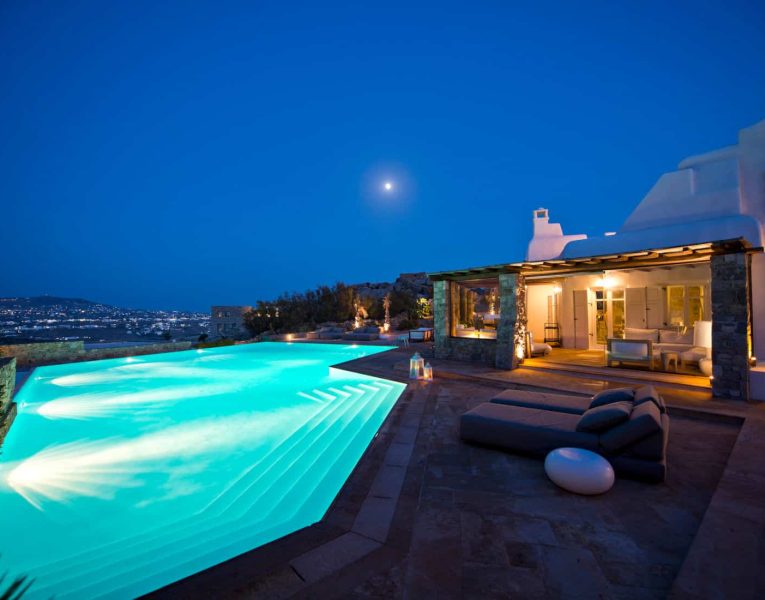 Villa-Amerope-Mykonos-by-Olive-Villa-Rentals-exterior-pool-area-lights