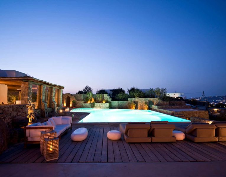 Villa-Amerope-Mykonos-by-Olive-Villa-Rentals-exterior-pool-area-lights