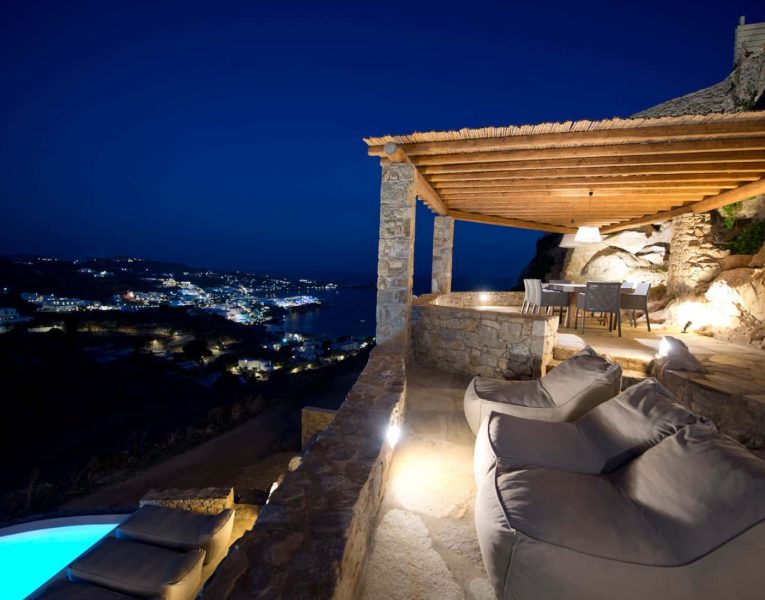 Villa-Delphin-Corfu-by-Olive-Villa-Rentals-night-lights-exterior