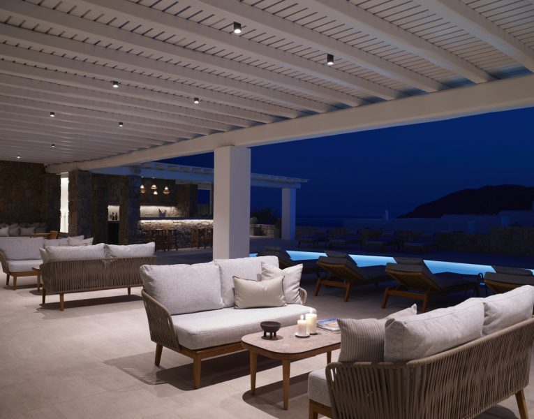 Villa-Grace-Mykonos-by-Olive-Villa-Rentals-pool-area-night