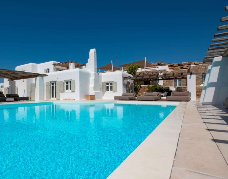 Villa- Martini-Mykonos-by-Olive-Villa-Rentals-exterior-pool-area