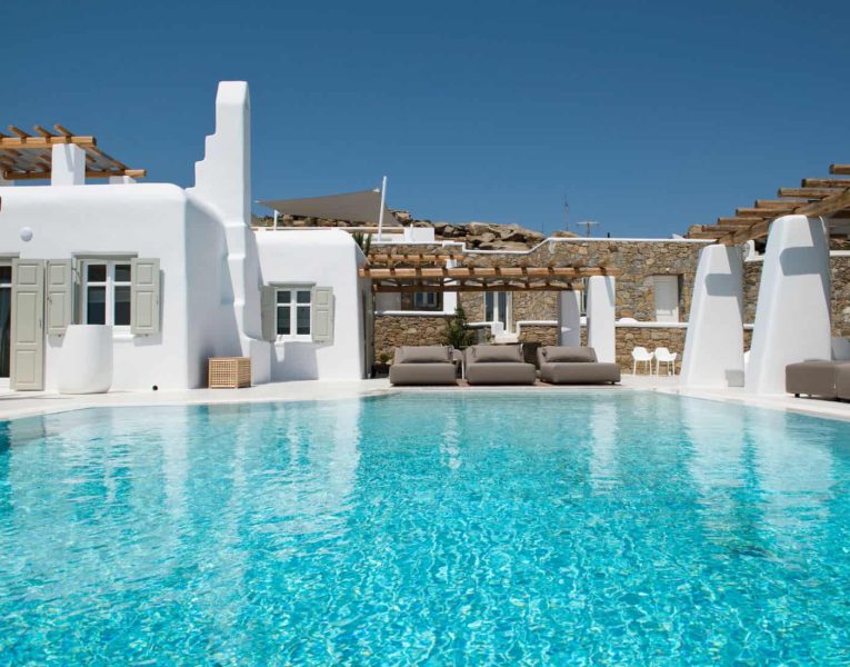 Villa- Martini-Mykonos-by-Olive-Villa-Rentals-exterior-pool-area