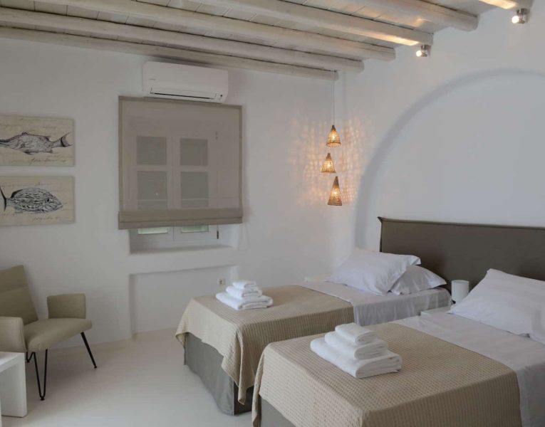 Villa- Martini-Mykonos-by-Olive-Villa-Rentals-twin-bedroom