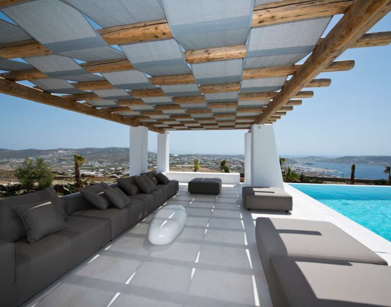 Villa- Martini-Mykonos-by-Olive-Villa-Rentals-exterior-pool-area-lounge