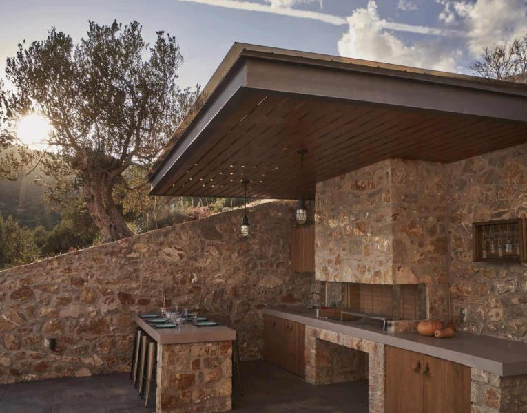 Villa- Clytia -Nauplion-by-Olive-Villa-Rentals-pool-area-BBQ-corner