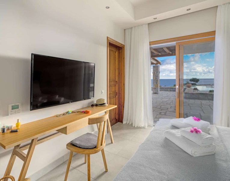 Villa-Helios-Crete-by-Olive-Villa-Rentals-bedroom-TV