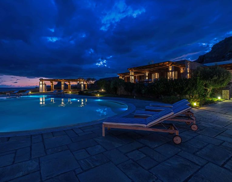 Villa-Helios-Crete-by-Olive-Villa-Rentals-night-outdoor-sunbeds