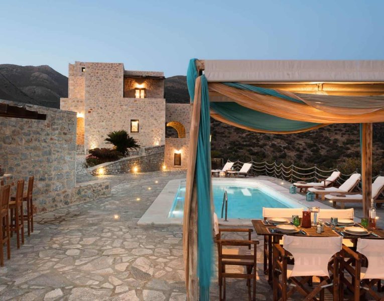 Villa- Roque -Mani-Peninsula-by-Olive-Villa-Rentals-exterior-night-views