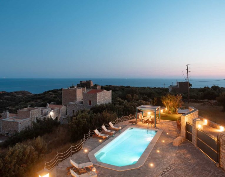 Villa- Roque -Mani-Peninsula-by-Olive-Villa-Rentals-exterior-night-views