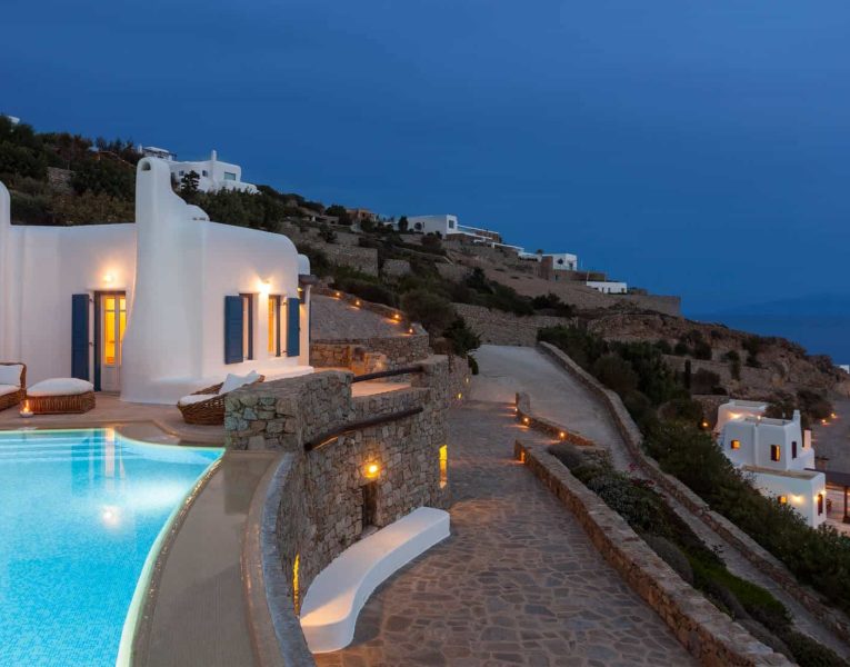 Villa-Marsha-Mykonos-by-Olive-Villa-Rentals-night-outdoors