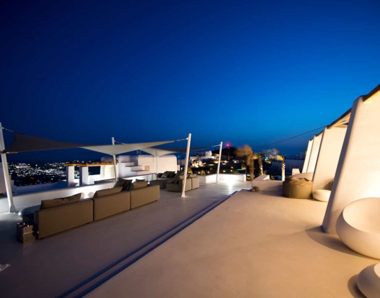 Villa- Velvet-Mykonos-by-Olive-Villa-Rentals-exterior-pool-area-night