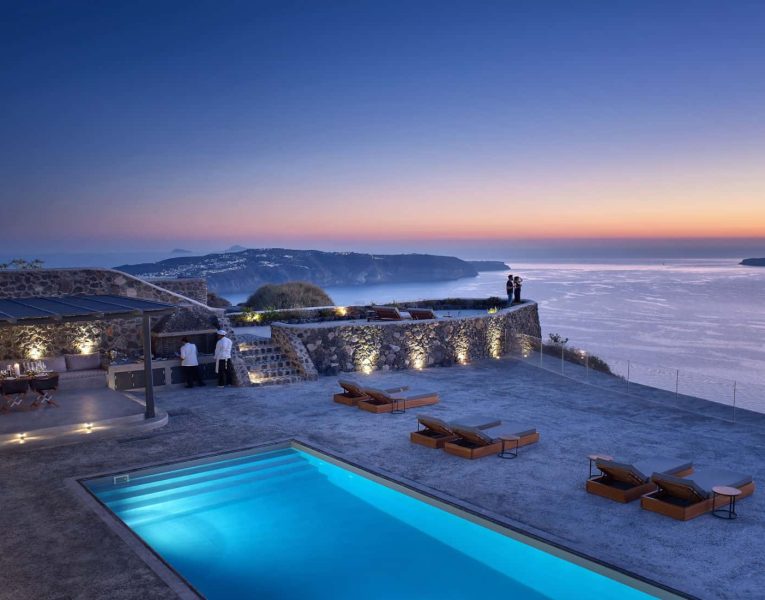 Villa-Abovo-Santorini-by-Olive-Villa-Rentals-sunset-pool-view-area