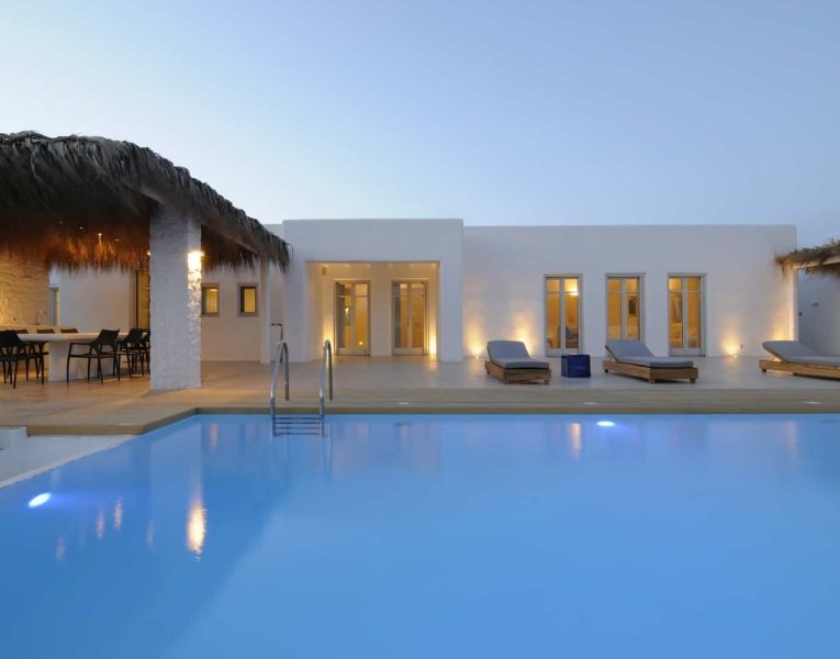 Villa-Apolollonia-Paros-by-Olive-Villa-Rentals-pool-area-night