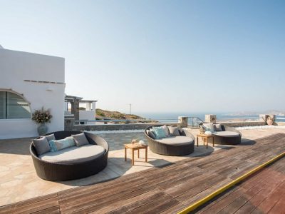 Villa- Coco White -Paros-by-Olive-Villa-Rentals-exterior-pool-area
