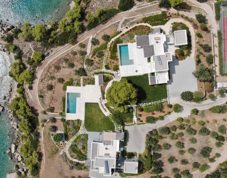 Villa- Hector & Artemis Complex -Porto Heli-by-Olive-Villa-Rentals-drone-views