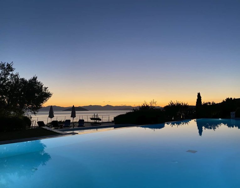 Villa- Magnolia -Porto Heli-by-Olive-Villa-Rentals-sunset-views-pool-area