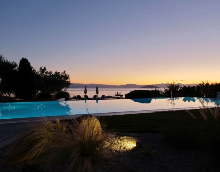 Villa- Magnolia -Porto Heli-by-Olive-Villa-Rentals-sunset-views-pool-area