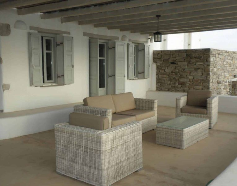 Villa Eurydice in Antiparos Greece, couch, by Olive Villa Rentals