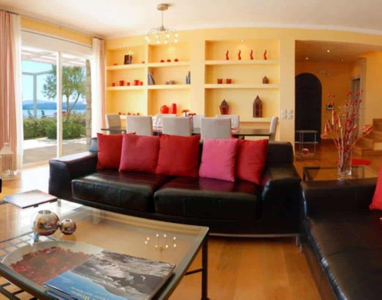 Villa Ligeia in Corfu Greece, living room 3, by Olive Villa Rentals