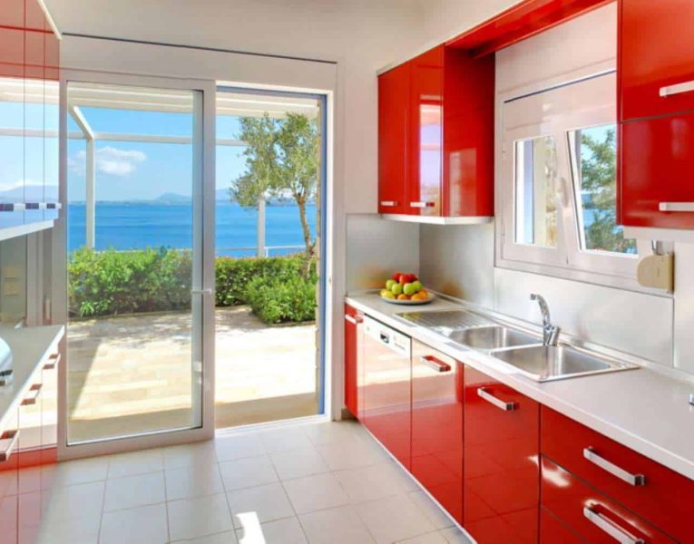 Villa Ligeia in Corfu Greece, kitchen, by Olive Villa Rentals