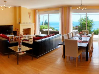 Villa Ligeia in Corfu Greece, living room, by Olive Villa Rentals