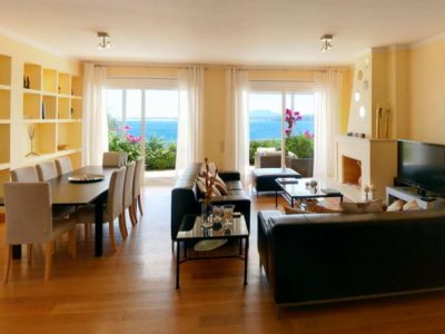 Villa Rhea in Corfu Greece, living room, by Olive Villa Rentals