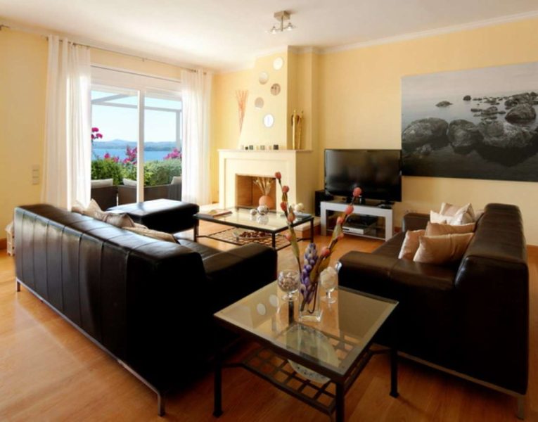 Villa Rhea in Corfu Greece, living room 2, by Olive Villa Rentals