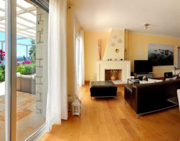 Villa Rhea in Corfu Greece, living room 3, by Olive Villa Rentals