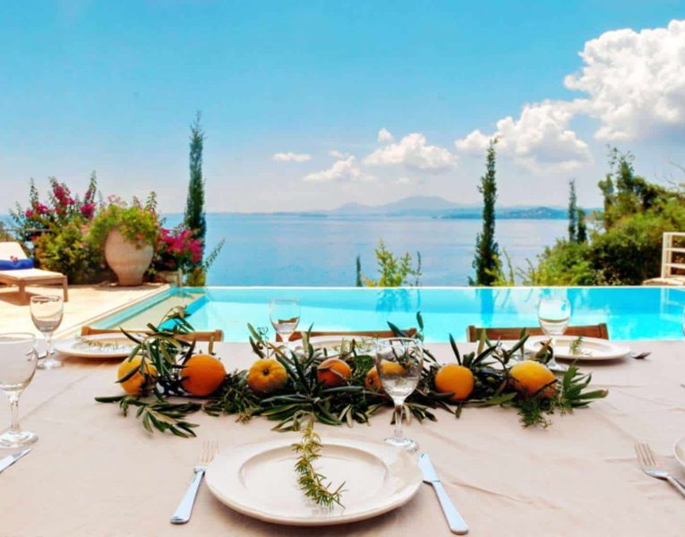 Villa Rhea in Corfu Greece, pool, by Olive Villa Rentals