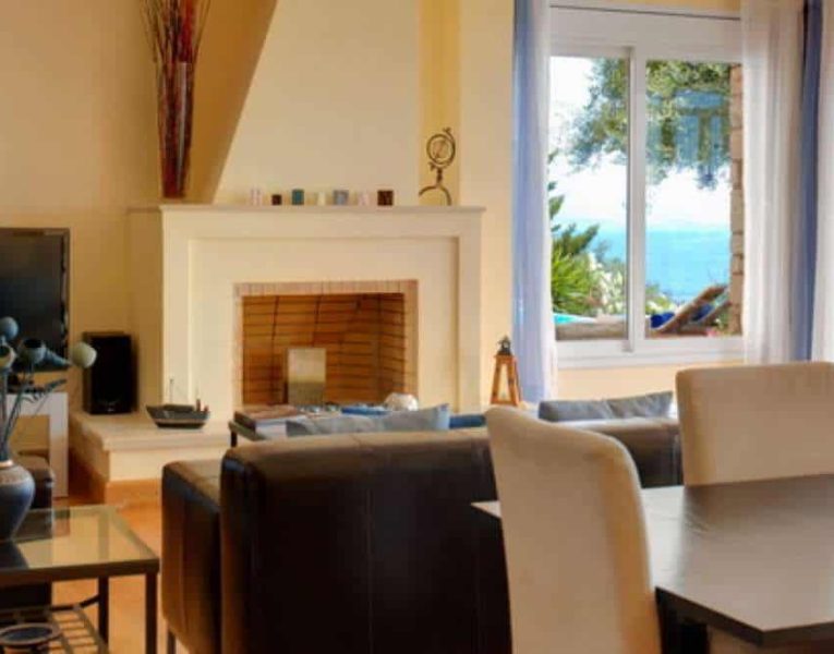 Villa Selene in Corfu Greece, living room 3, by Olive Villa Rentals