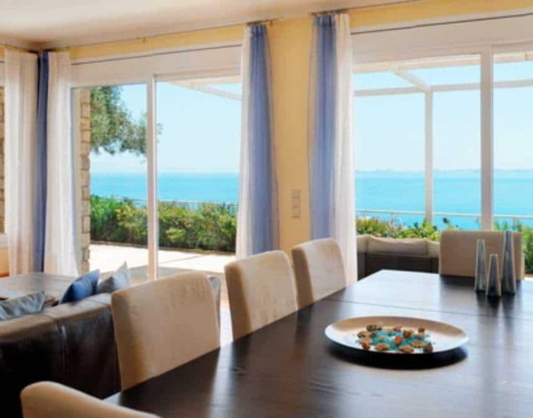 Villa Selene in Corfu Greece, dining room, by Olive Villa Rentals