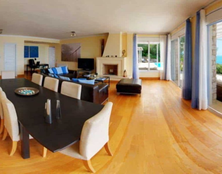 Villa Selene in Corfu Greece, dining room 2, by Olive Villa Rentals