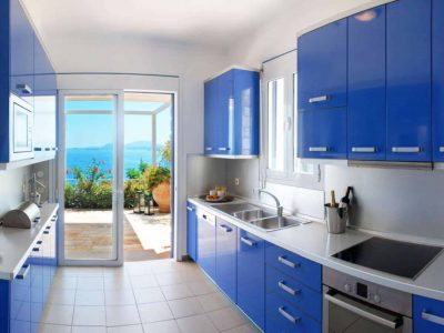 Villa Selene in Corfu Greece, kitchen, by Olive Villa Rentals