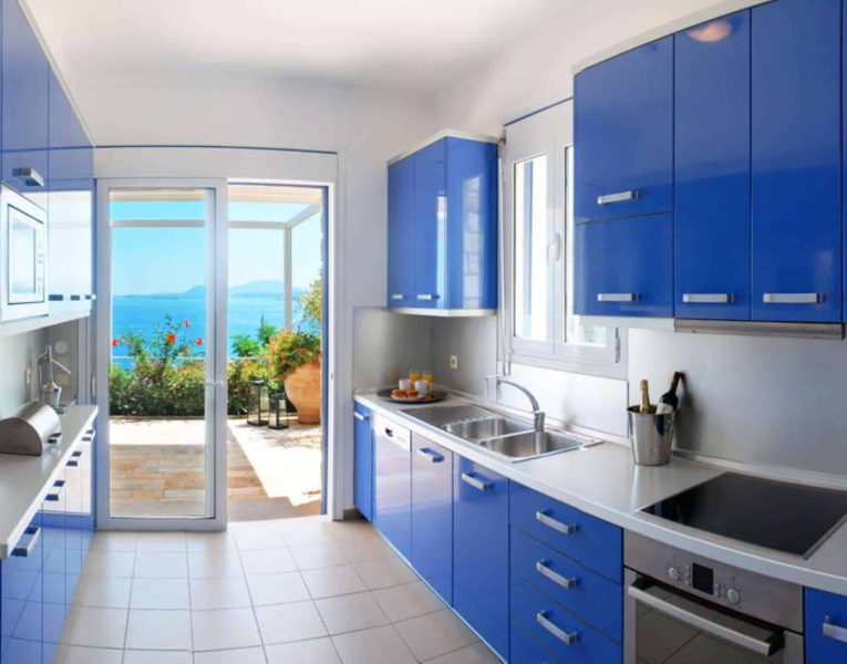 Villa Selene in Corfu Greece, kitchen, by Olive Villa Rentals
