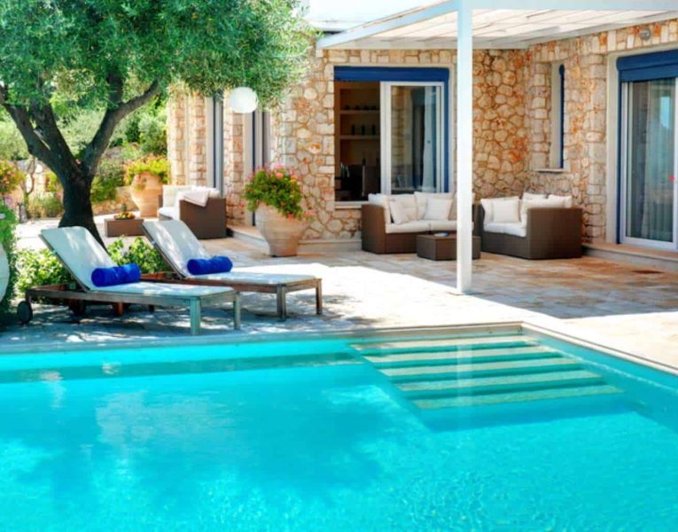 Villa Selene in Corfu Greece, pool, by Olive Villa Rentals