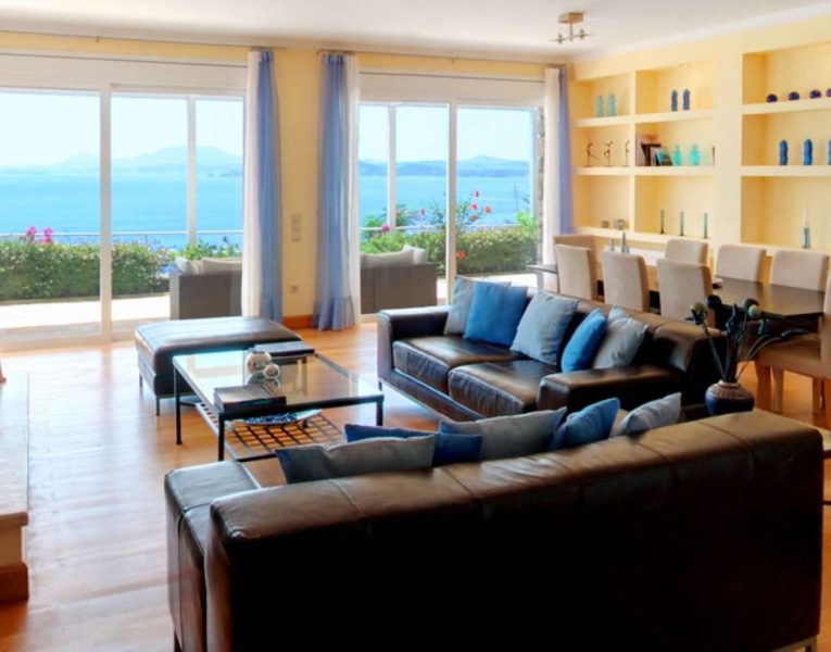 Villa Selene in Corfu Greece, living room, by Olive Villa Rentals