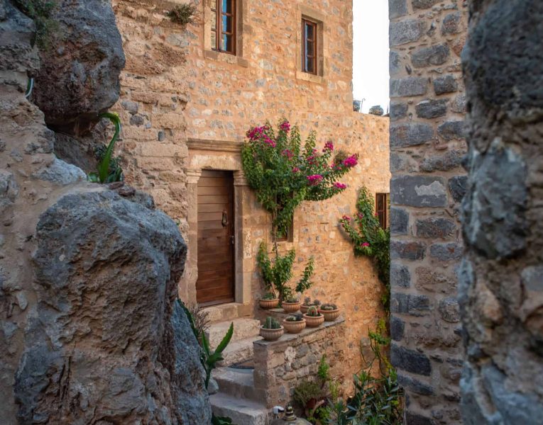 Catello Malvazia in Monemvasia, facade, by Olive Villa Rentals