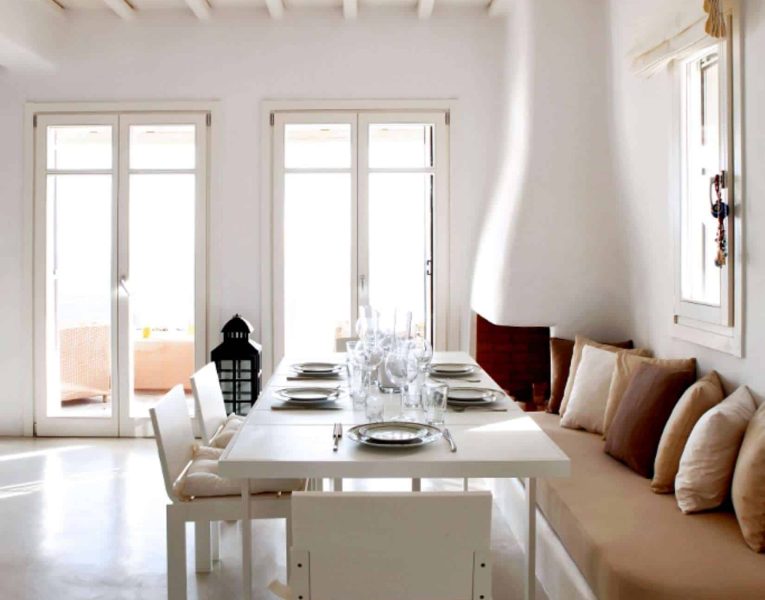 Villa Alistaire in Mykonos Greece, dining room 3, by Olive Villa Rentals