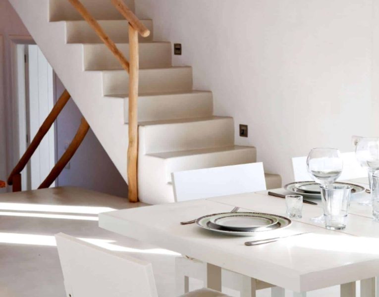 Villa Alistaire in Mykonos Greece, stairway, by Olive Villa Rentals