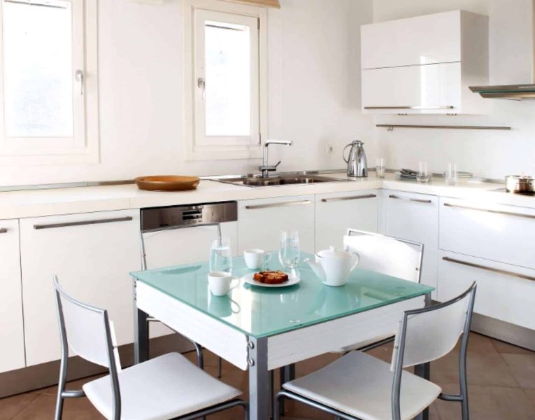 Villa Alistaire in Mykonos Greece, kitchen, by Olive Villa Rentals