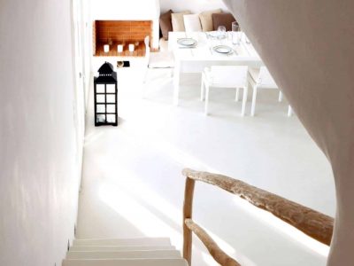Villa Alistaire in Mykonos Greece, stairway, by Olive Villa Rentals