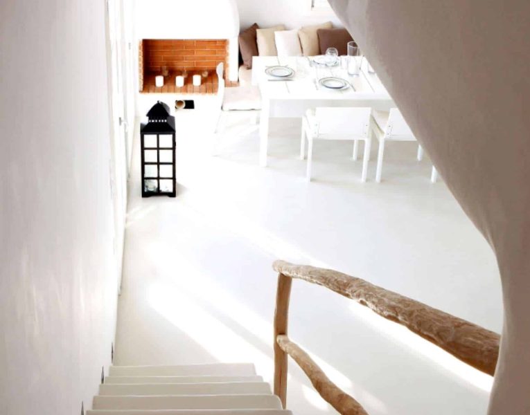 Villa Alistaire in Mykonos Greece, stairway, by Olive Villa Rentals
