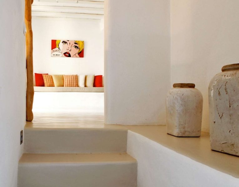 Villa Alistaire in Mykonos Greece, stairway 2, by Olive Villa Rentals