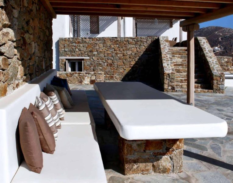 Villa Alistaire in Mykonos Greece, outside, by Olive Villa Rentals