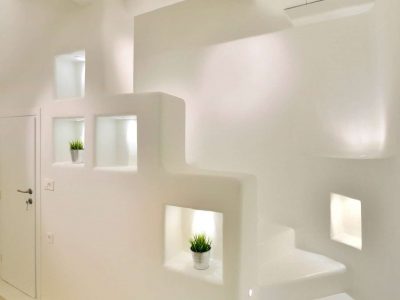Villa Ambrosia in Mykonos Greece, stairway, by Olive Villa Rentals