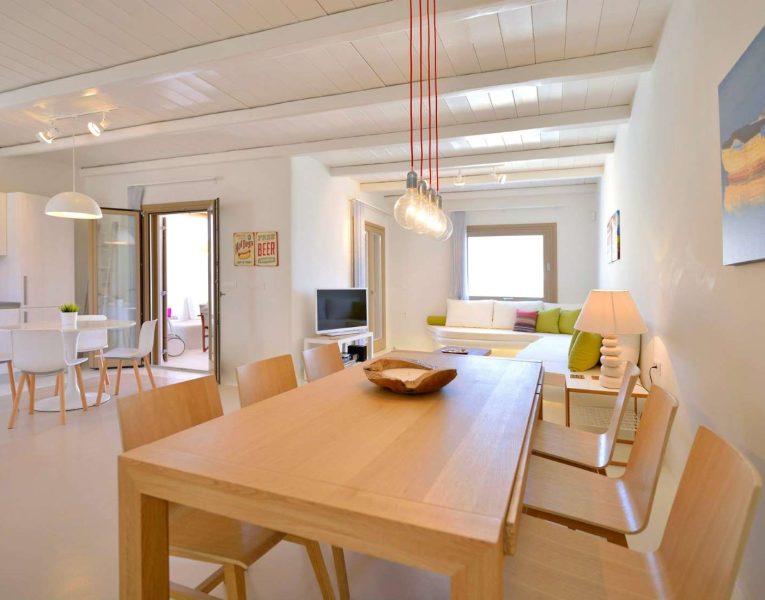 Villa Ambrosia in Mykonos Greece, dining room 2, by Olive Villa Rentals