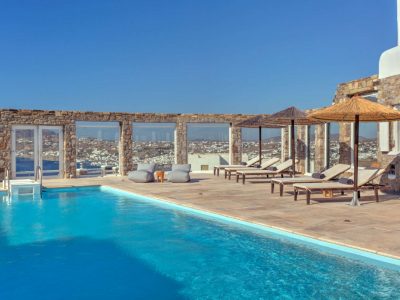 Villa Anemos in Mykonos Greece, pool, by Olive Villa Rentals