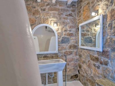 Villa Anemos in Mykonos Greece, bathroom, by Olive Villa Rentals