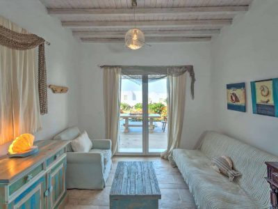 Villa Anemos in Mykonos Greece, living room 2, by Olive Villa Rentals